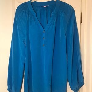 lily pulitzer blue flowy blouse